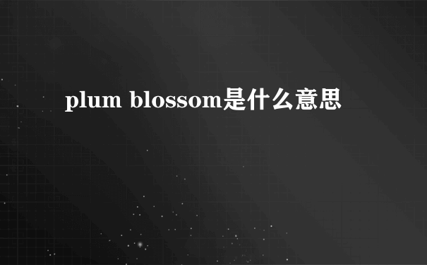 plum blossom是什么意思