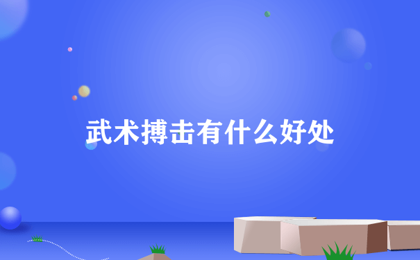 武术搏击有什么好处