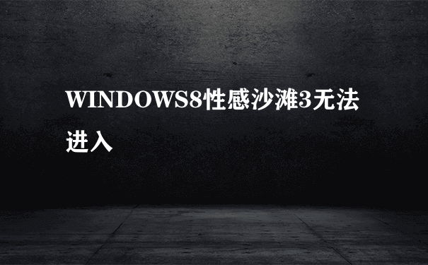 WINDOWS8性感沙滩3无法进入