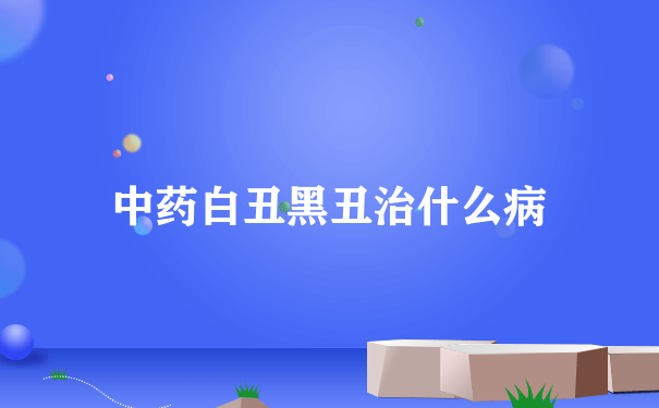 中药白丑黑丑治什么病