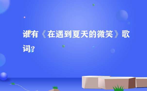 谁有《在遇到夏天的微笑》歌词？