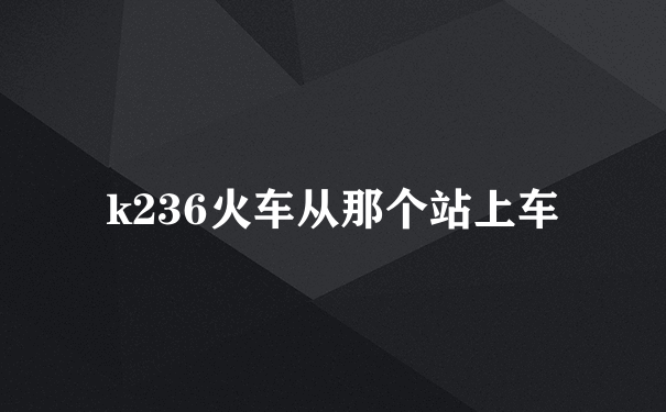 k236火车从那个站上车