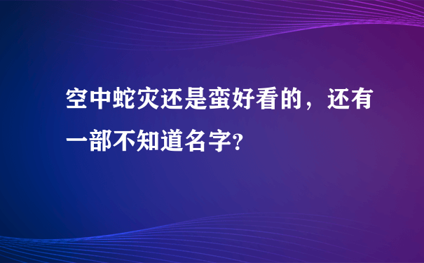 空中蛇灾还是蛮好看的，还有一部不知道名字？