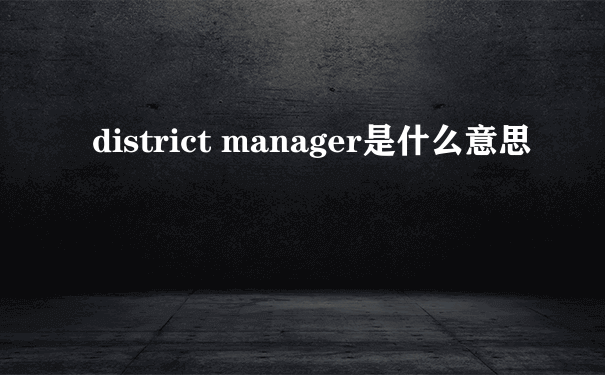 district manager是什么意思