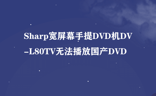 Sharp宽屏幕手提DVD机DV-L80TV无法播放国产DVD