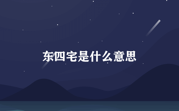 东四宅是什么意思