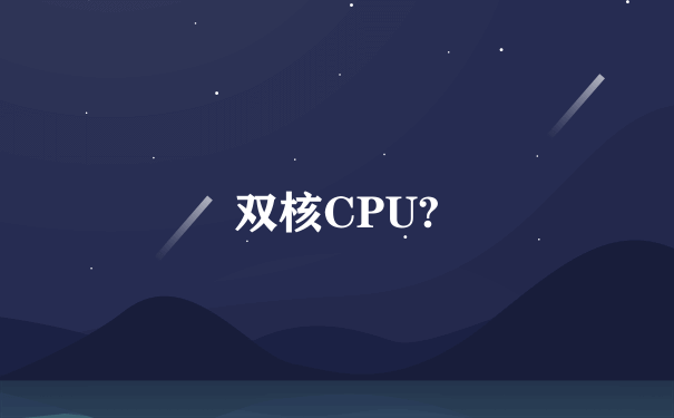 双核CPU?