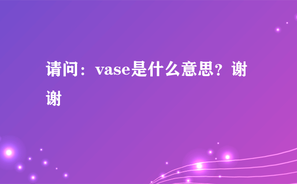 请问：vase是什么意思？谢谢