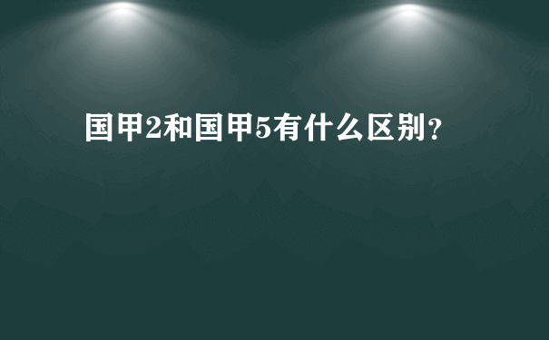 国甲2和国甲5有什么区别？