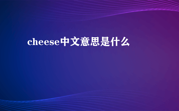 cheese中文意思是什么