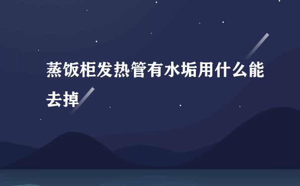 蒸饭柜发热管有水垢用什么能去掉