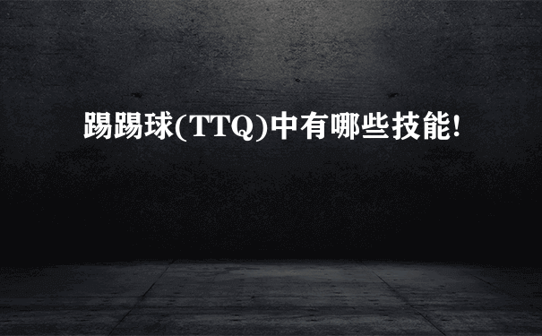 踢踢球(TTQ)中有哪些技能!