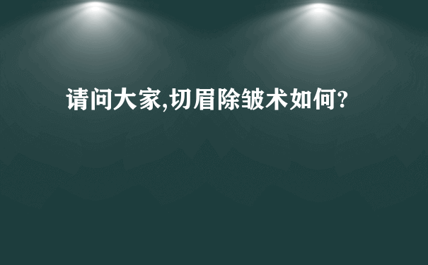 请问大家,切眉除皱术如何?