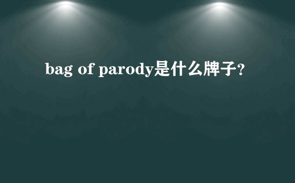 bag of parody是什么牌子？