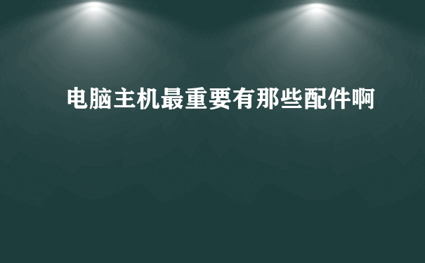 电脑主机最重要有那些配件啊