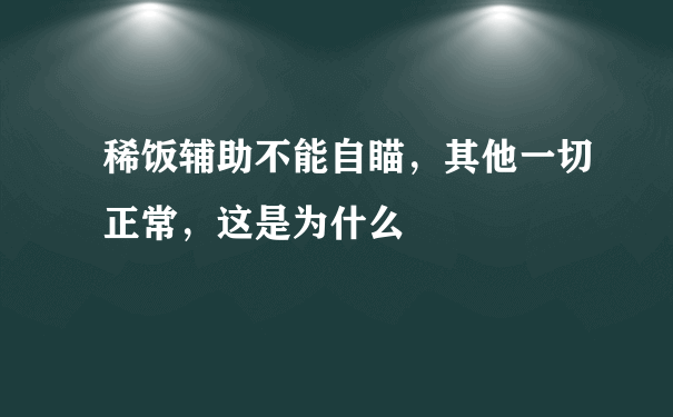 稀饭辅助不能自瞄，其他一切正常，这是为什么