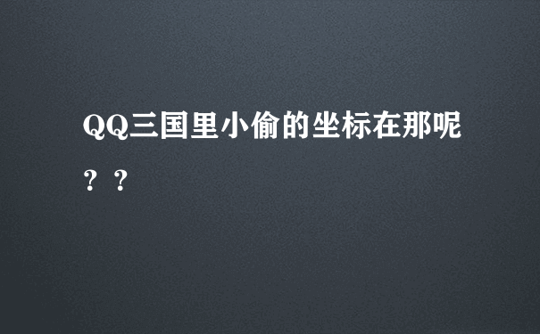 QQ三国里小偷的坐标在那呢？？