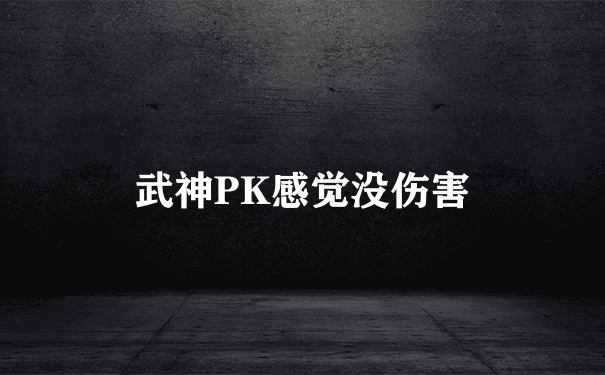 武神PK感觉没伤害