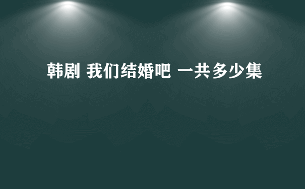 韩剧 我们结婚吧 一共多少集