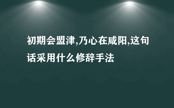 初期会盟津,乃心在咸阳,这句话采用什么修辞手法