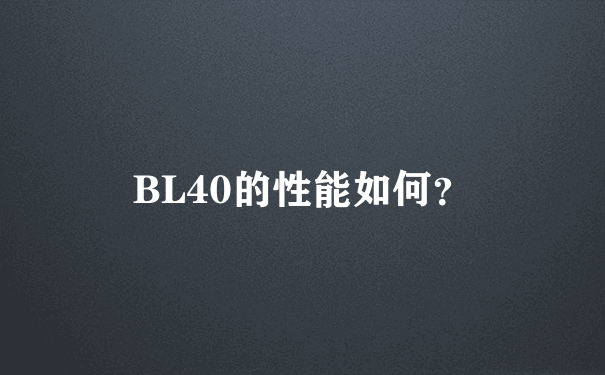 BL40的性能如何？