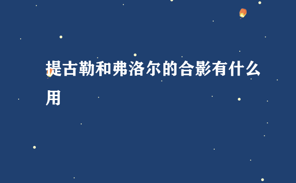 提古勒和弗洛尔的合影有什么用