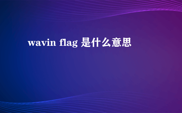 wavin flag 是什么意思