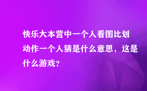 快乐大本营中一个人看图比划动作一个人猜是什么意思，这是什么游戏？