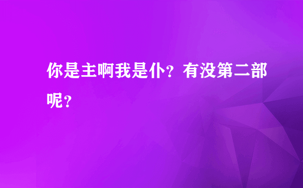 你是主啊我是仆？有没第二部呢？