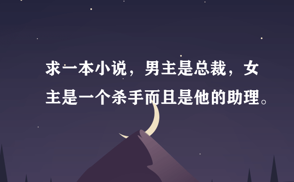 求一本小说，男主是总裁，女主是一个杀手而且是他的助理。