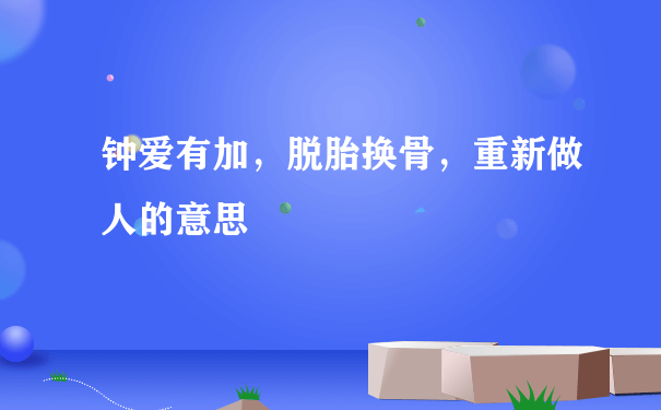 钟爱有加，脱胎换骨，重新做人的意思