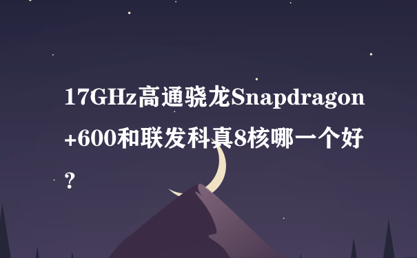 17GHz高通骁龙Snapdragon+600和联发科真8核哪一个好？