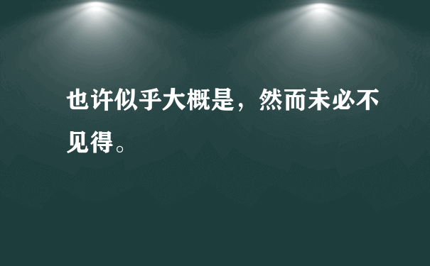 也许似乎大概是，然而未必不见得。