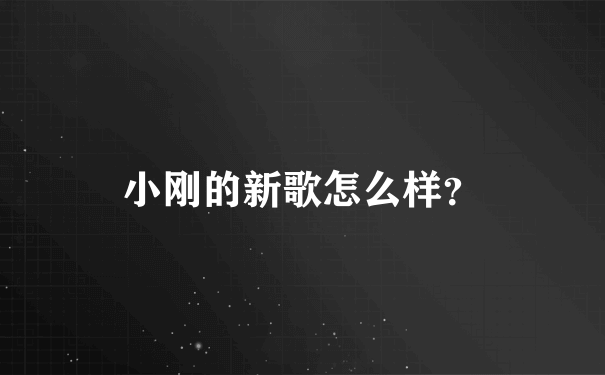 小刚的新歌怎么样？