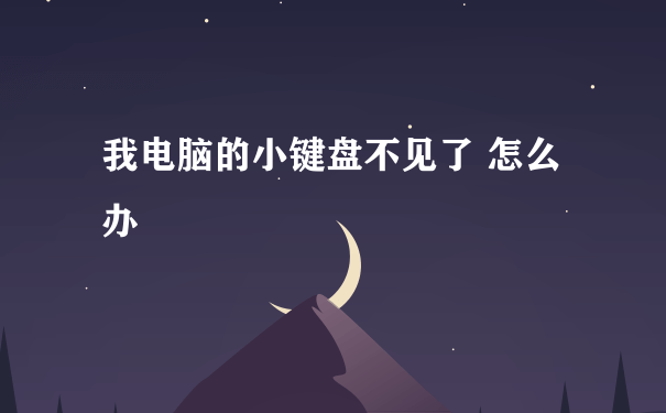 我电脑的小键盘不见了 怎么办