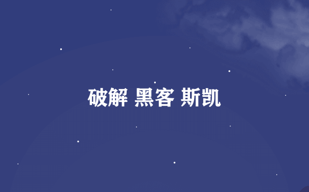 破解 黑客 斯凯