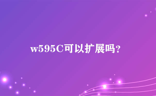 w595C可以扩展吗？