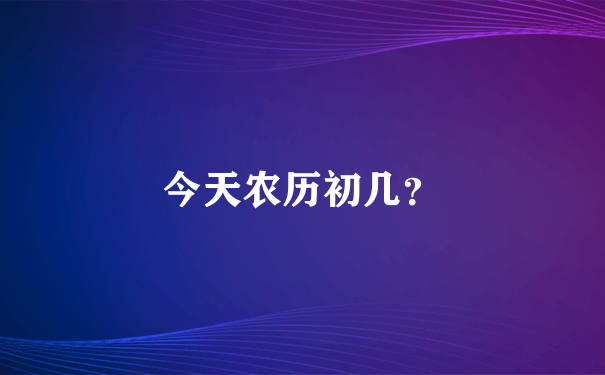 今天农历初几？