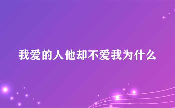 我爱的人他却不爱我为什么