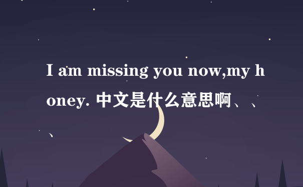 I am missing you now,my honey. 中文是什么意思啊、、、