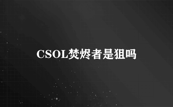 CSOL焚烬者是狙吗