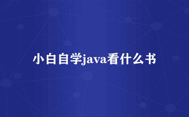 小白自学java看什么书