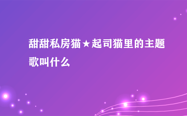 甜甜私房猫★起司猫里的主题歌叫什么