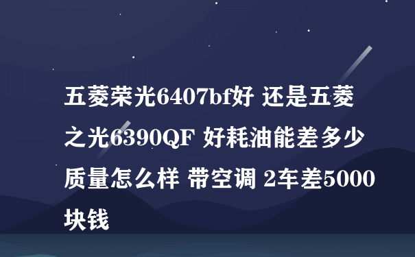 五菱荣光6407bf好 还是五菱之光6390QF 好耗油能差多少 质量怎么样 带空调 2车差5000块钱