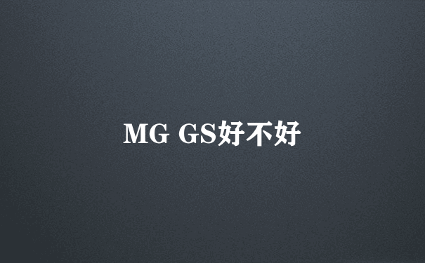 MG GS好不好