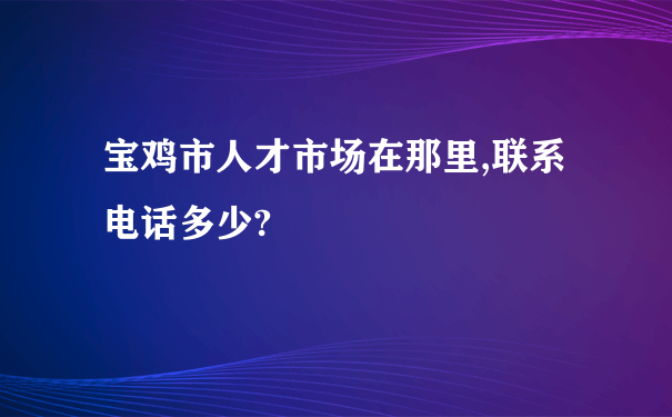 宝鸡市人才市场在那里,联系电话多少?