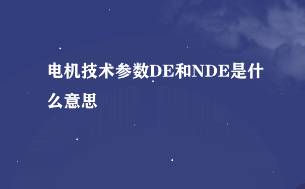 电机技术参数DE和NDE是什么意思