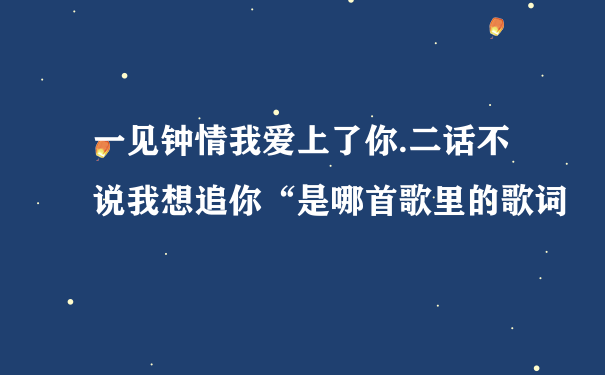 一见钟情我爱上了你.二话不说我想追你“是哪首歌里的歌词