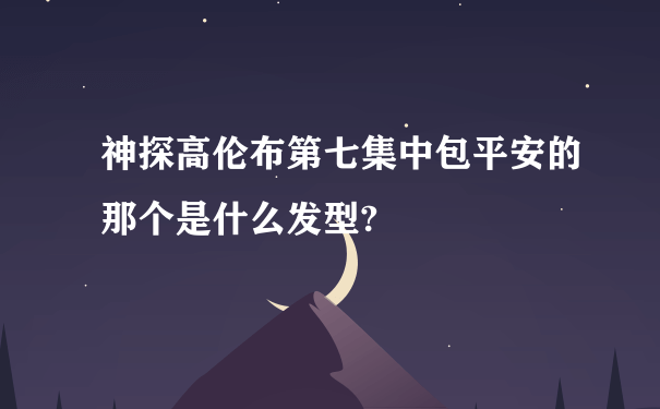 神探高伦布第七集中包平安的那个是什么发型?