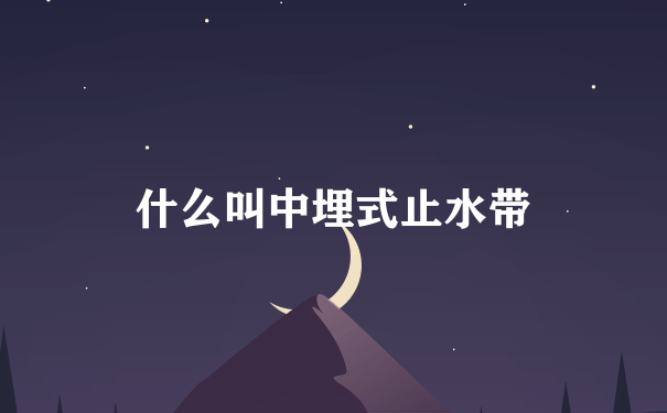 什么叫中埋式止水带